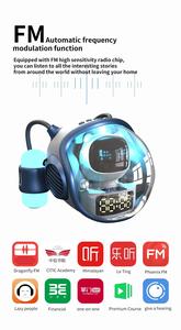 M60 tàu vũ trụ không dây <span class=keywords><strong>bluetooth</strong></span> loa âm thanh FM Đài phát thanh tay-miễn phí cuộc gọi RGB ánh sáng ban đêm hiển thị đồng hồ báo thức thiết lập ai giọng nói Inter - Product Image 6