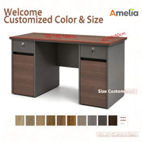 Bureau de travail moderne, bureau d'ordinateur de luxe, surface haute brillance, design ergonomique avec étagère et tiroir pour bureau à domicile, salle d'étude