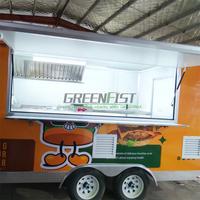 Remorque alimentaire mobile de 3,8 mètres pour hamburgers, chariot de restauration rapide, crêpes