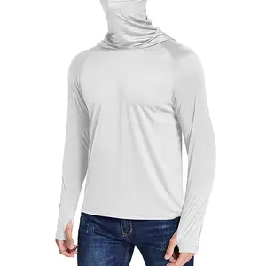 Essentialsed Gezicht Cover Hoodie Vlakte Afdrukken Fleece Wit Sweatshirt Met Gezicht Cover Gemaskerde Hoodie Voor Mannen