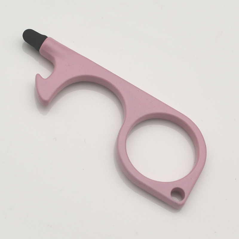 women Self Defense Keychain Safety Key Chain Key Door Touchless Keys Keychain No Touch Door Opener With Stylus