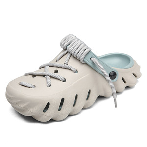 Sandales de plage légères pour hommes, respirantes, en EVA, antidérapantes, à semelle épaisse et perforée, à une seule pédale - Product Image 1