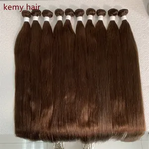 Wholesale Chocolate Brown Raw Indian 8-40 Inch Long Straight Hair Bundles Cuticle Aligned Virgin Hair Human Remy Hair Bundles