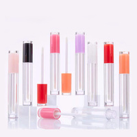 Conteneur vide unique en plastique blanc, violet, rouge, noir, luxueux, transparent, pour emballage de gloss à lèvres, tube de gloss à lèvres rose de 5 ml