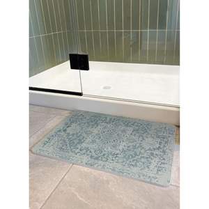 Tapis de bain Super Absorbant Modern Animals FloorPops Kilim Blue, séchage rapide, en diatomite, antidérapant avec support en caoutchouc, écologique pour la salle de bain - Product Image 4