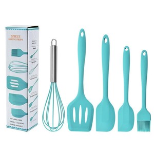 Accesorios para el hogar y la cocina, 5 uds., utensilios de cocina resistentes al calor de silicona, juego de espátula de cocina <span class=keywords><strong>barata</strong></span> - Product Image 6