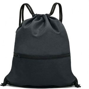 Free Sample Packaging Polyester Sports <b>Backpack</b> Drawstring Bag with Pouch - Product Image 2