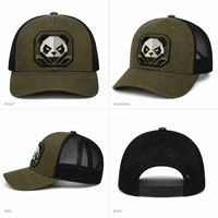 Gorra Trucker Deportiva Táctica Panda Patch con Malla Trasera, Estructurada y Visera Curva para Aventura, Senderismo y Uso Urbano