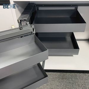 Solutions d'angle magique ouvert droit et gauche pour coins aveugles, panneau métallique moderne, panier de cuisine coulissant à 6 niveaux pour armoires droites - Product Image 5