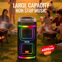 Haut-parleur portable sans fil haute puissance avec subwoofer, basses profondes, pour fêtes en extérieur, avec carte TF, USB, FM et lumières RGB