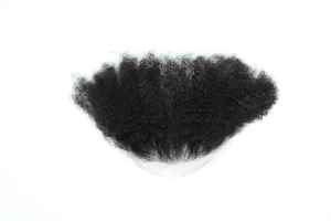 Système de cheveux naturels bouclés crépus 2MM, cheveux humains Remy indiens avec fermeture en dentelle, toupet pour homme noir - Product Image 2