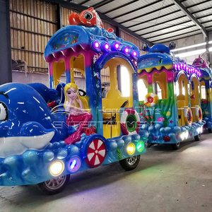 Hot Children Lunapark Tren eléctrico Paseo con batería Niños Ocean Themed Trackless Train 14 Asientos Paseos de entretenimiento para la venta - Product Image 3
