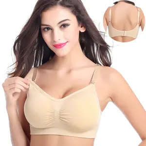 Haute qualité mains libres pompage grossesse haut bouton ouvert maternité pleine tasse sans couture gros seins grande taille soutien-gorge allaitement soutiens-gorge