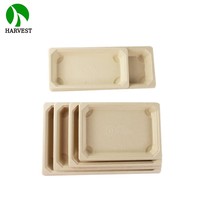 Barquette d'emballage alimentaire pour la restauration de sushis en bagasse de canne à sucre biodégradable avec film