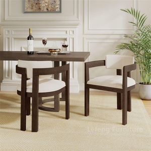 Chaises en bois modernes et écologiques à coussin doux, série Velo, chaise de salle à manger avec revêtement en cuir et pieds en bois de caoutchouc - Product Image 3