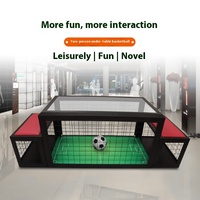 Machine de football de table réelle Table de jeu de sport en acier durable noir 1.2x1.2m accessoires d'équipement de football interactifs pour deux personnes