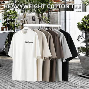 Camiseta clásica básica de algodón de color liso para hombre, camiseta informal de cuello redondo, transpirable, ligera, para uso diario informal - Product Image 2