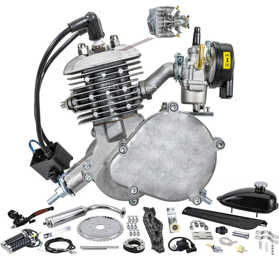 ZEDA Motorised 2 Stroke Bike 80cc Engine Kit 2 Spark Plug CDI