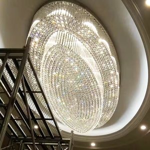 Hotel Creative Spiral Circle Design Chandelier Modern Chinese Design Chandelier <b>Light</b> Crystal Chandelier Ceiling Luxury - Product Image 6