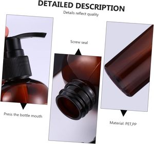 Botella de PET de 200ml, 250ml, 300ml, Color Ámbar, para Cosméticos, Champú, Loción, Sérum para el Cuidado de la Piel, con Bomba Dosificadora, Impresión Serigráfica, No Tóxica, Personalizable - Product Image 5