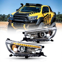 Ensemble de phares à LED avec feux de jour et faisceau haut/bas |   Lentille transparente étanche et scellée pour Toyota Hilux REVO 2015-2017