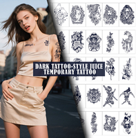 Semi-Permanente Waterdichte Papieren Tattoo Stickers Plantaardige Grote Ontwerpen Kruidenvruchtensap Niet-Giftige Body Art Face Mouw