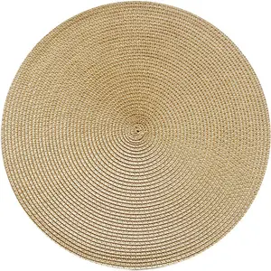 Wholesale Modern Luxury Heat Proof Braided PP Woven Dinning Table Plate Mat Round Placemat