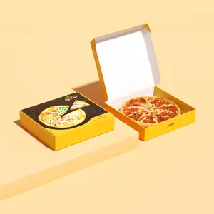 OEM工厂定制新设计瓦楞食品级盒彩色印刷外卖盒包装比萨饼