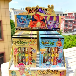 Nuovo Set Pikachu: Penna in Plastica con Patch in Metallo, Penna Stilografica Unisex a Cartone Animato, Nera, Asciugatura Rapida, Non Cancellabile, per Ufficio e Scuola - Product Image 1