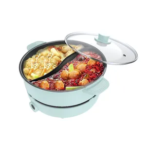 Olla caliente eléctrica de 1800W, olla de dos sabores de 5L, olla dividida para sopa y cocina