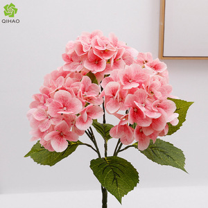 5 Head Film <b>Hydrangea</b> <b>Artificial</b> Flowers Plastic Silk Handmade Wedding Home Decor Prop - Product Image 5