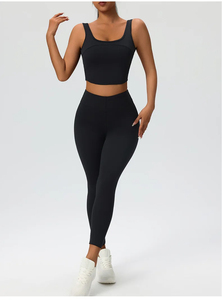 Nuevo diseño, logotipo personalizado, conjunto de Yoga para mujer, conjunto de Yoga de secado rápido para mujer, conjunto de Yoga transpirable para mujer a un precio razonable - Product Image 6