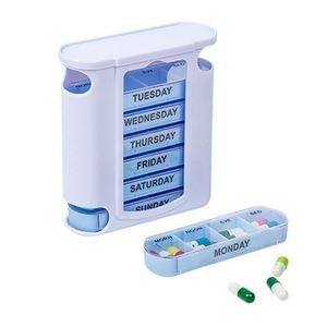 Pastillero Semanal Portátil de 7 Días, Fácil de Abrir, Organizador de Pastillas con Resorte, Logotipo Personalizado - Product Image 1