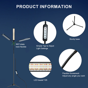 Lampe de croissance pour plantes à spectre complet 660nm 105 LED, 3 modes commutables, avec variateur d'intensité et prise USB - Product Image 3