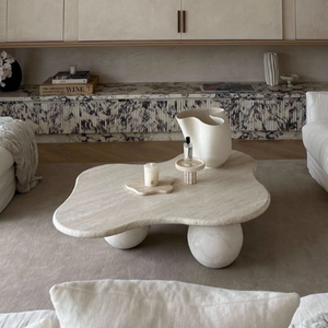 Natural Travertine <strong>Side</strong> <strong>Table</strong> Living Room Household Designer Wabi Sabi <strong>Marble</strong> Coffee <strong>Table</strong> Home <strong>Marble</strong> Tea <strong>Table</strong> - Product Image 4