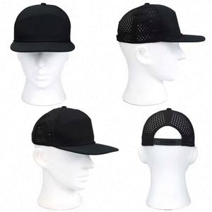 Gorra de béisbol unisex personalizada de 7 paneles con malla perforada a láser, estilo urbano, snapback deportivo de poliéster para todas las estaciones con cuerda. - Product Image 1