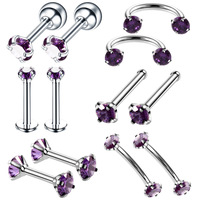12pcs/set Perhiasan Anting Hidung & Anting Bibir Anak dari Baja Tahan Karat yang Lucu untuk Hadiah Pernikahan dan Pertunangan