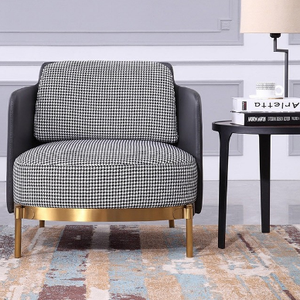 <span class=keywords><strong>Oro</strong></span> placcato in acciaio inox <span class=keywords><strong>gambe</strong></span> lino imbottita <span class=keywords><strong>poltrona</strong></span> - Product Image 3