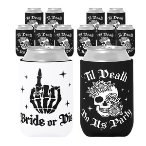 Glacière à bière personnalisable pour mariage, motif crâne « Bride or Die », cadeau promotionnel pour les fournitures de fête nuptiale, vente en gros - Product Image 4