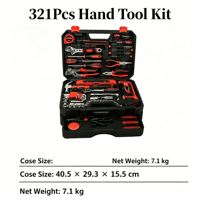 Kit d'outils de réparation de vélo 321 pièces avec clé à douille 72T en CRV, manuel, en coffret rigide, OEM