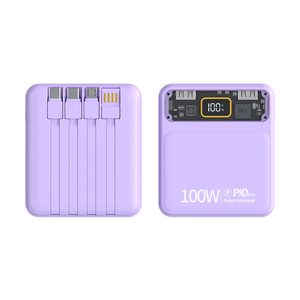 Nuevo Diseño, Banco de Energía Portátil de 5000 mAh, 10000 mAh, 22.5 W, Carga Rápida PD20W 10W, Cables Integrados, PB02 - Product Image 2