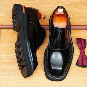 Chaussures en cuir véritable Dashing Head, semelles épaisses, style rétro décontracté britannique, tendance classique, chaussures pour hommes d'affaires, automne, imperméables - Product Image 4