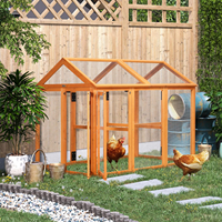 Poulailler moderne en bois et acier inoxydable, résistant au vent, avec enclos pour poules pondeuses, emballé en boîte