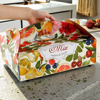 Boîte d'emballage de fruits en papier ondulé portable imprimé personnalisé pour pommes oranges kiwis maïs-pour cadeaux alimentaires annuels