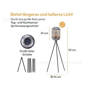 Lámpara Solar de Jardín de 92 cm de Altura con Trípode, Luz LED para Exteriores Resistente al Agua - Product Image 5