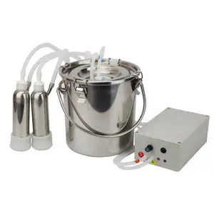 Portable Pulsation Automatic Stopping Milker 5L Single Bucket Piston Vacuum Pump Charging and plug-in dual-purpose