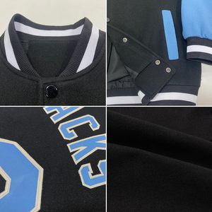 Custom Baseball Varsity <b>Jacket</b> Personalized Stitched Name Number Unisex Adult Preppy Style Autumn Breathable Turn-down Collar - Product Image 5