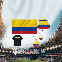 T-shirt en polyester imprimé numériquement avec le drapeau de la Colombie jaune bleu rouge pour femmes, hommes et enfants, prix bas, kit de supporter de football, marque MIDU