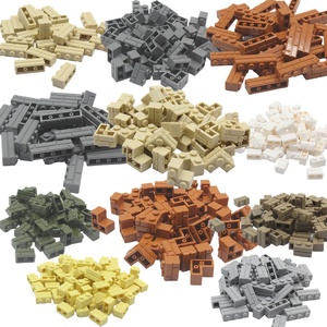 บล็อกตัวต่อเมืองคุณภาพสูง ขนาดเล็ก 1x4 บล็อกต่อผนังแบบกริด 1x2 ชิ้นส่วนมุมฉากแบบแยก 40 ชิ้น ทำจากพลาสติก ABS - Product Image 1