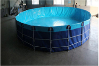 Bâche de bassin à poissons circulaire en PVC galvanisé HighGreat pour aquaculture, garantie 1 an, 2000L/heure